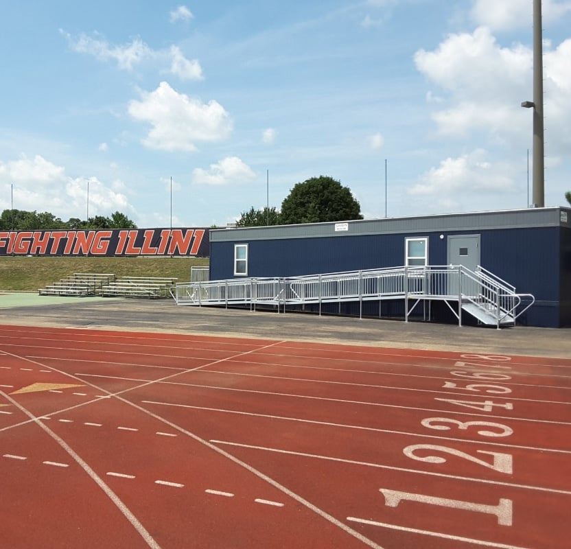 Wheelchair ramps at a football stadium